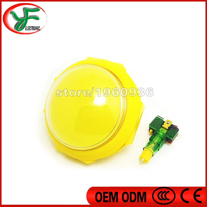 2 pcs/lot of PC material100mm lighted button Illuminated round Push Button with microswitch for arcade game machine | Спорт и