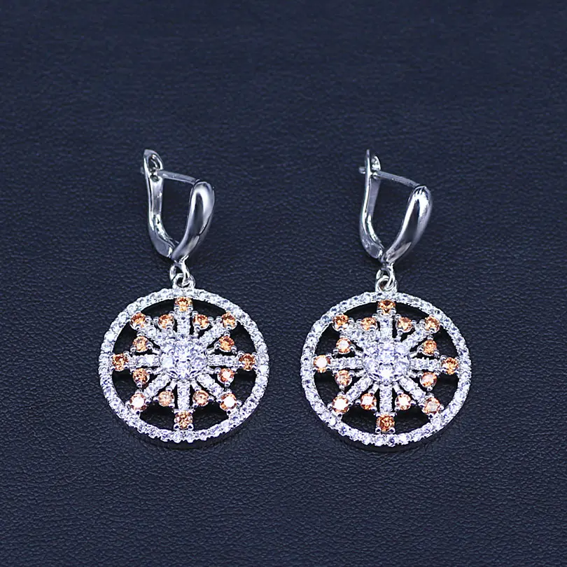 Цвета шампанского кубического циркония AAA качество серебряный цвет Ювелирные