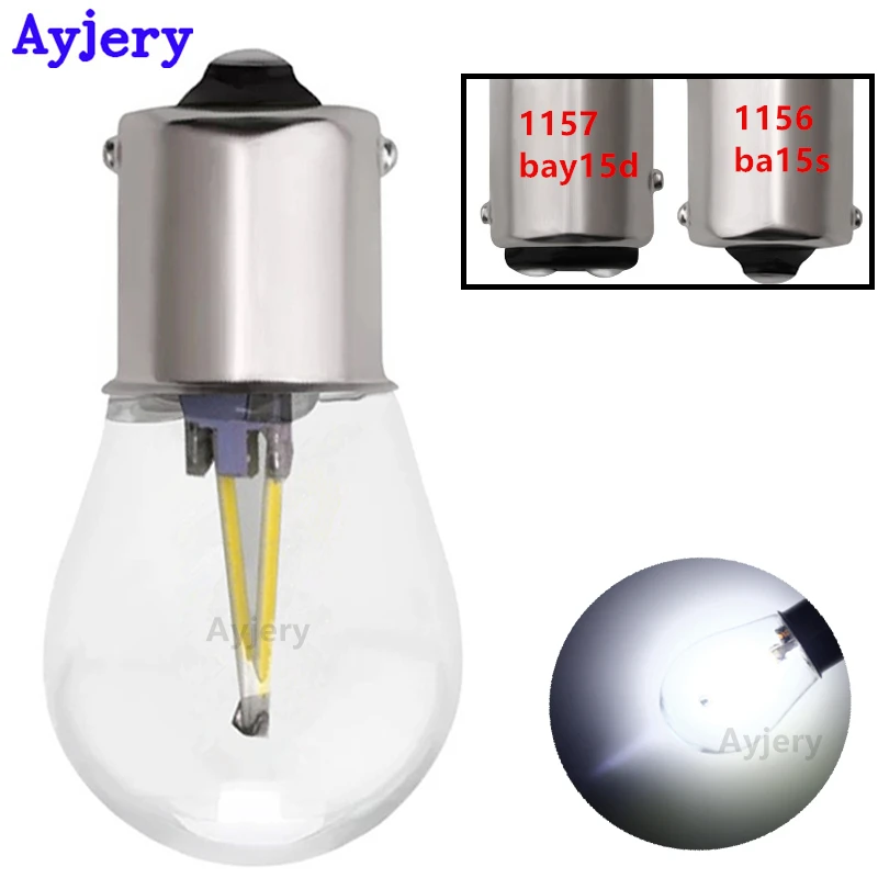 AYJERY 10 шт. 1156 P21W BA15S PY21W 1157 BAY15D COB 48 SMD 12 В DC светодиодсветильник пы лампы для задних