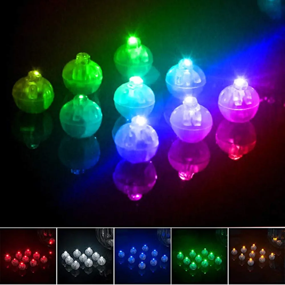 10 шт красочные круглые мини светодиодный лампы Вспышка воздушных шаров фонарей с
