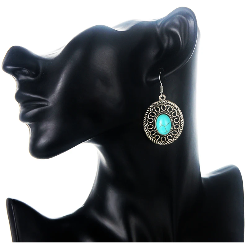 Женские серьги капельки XZP винтажные в виде каплевидных капель черного цвета с