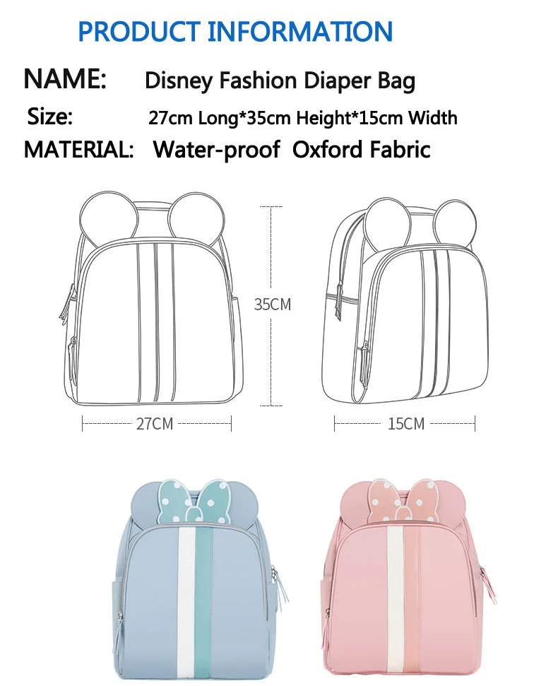 Disney многофункциональная бутылочка для кормления изоляционная сумка с USB Мама подгузник сумки уход за ребенком пеленка сумка для пеленания