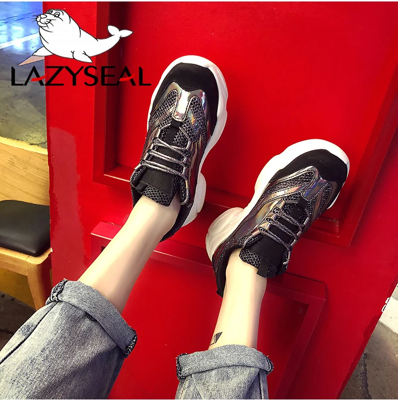 LazySeal/сетчатая дышащая обувь; женские кроссовки; дышащие кроссовки на платформе; женские ботинки на шнуровке; женская обувь; кроссовки; chaussure