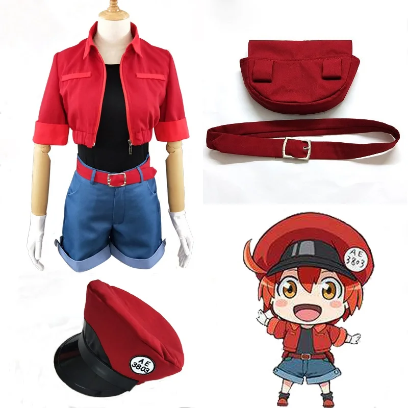 Шапка для косплея эритроцитарная униформа из аниме Hataraku Saibou одежда с красными