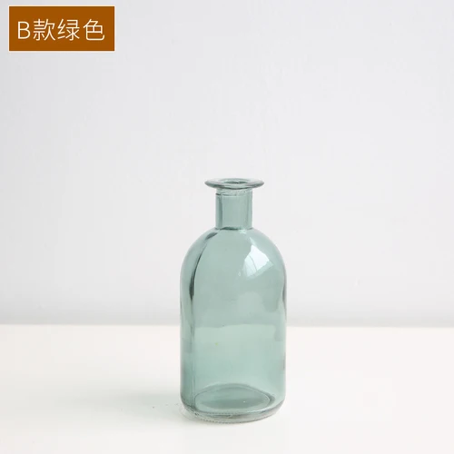 GR-B INS Small Mouth Glass Transparent Vase Nordic Wind Dried Flower Vases Japanese Home Wedding Decoration Colorful Flower Vases - Цвет: GR-B