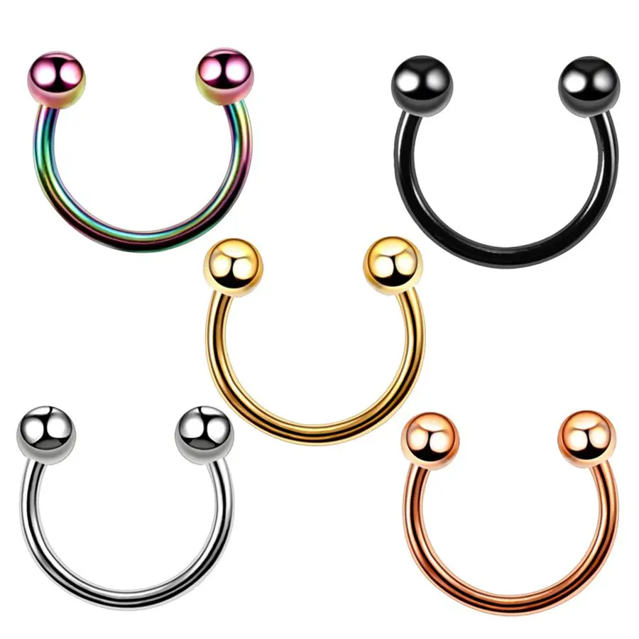 1PC G23 Titanium Nose Rings Lip Eyebrow Piercings Ear Septum Helix Cartilage Piercing Labret Nariz Septum Piercings Body Jewelry images - 6