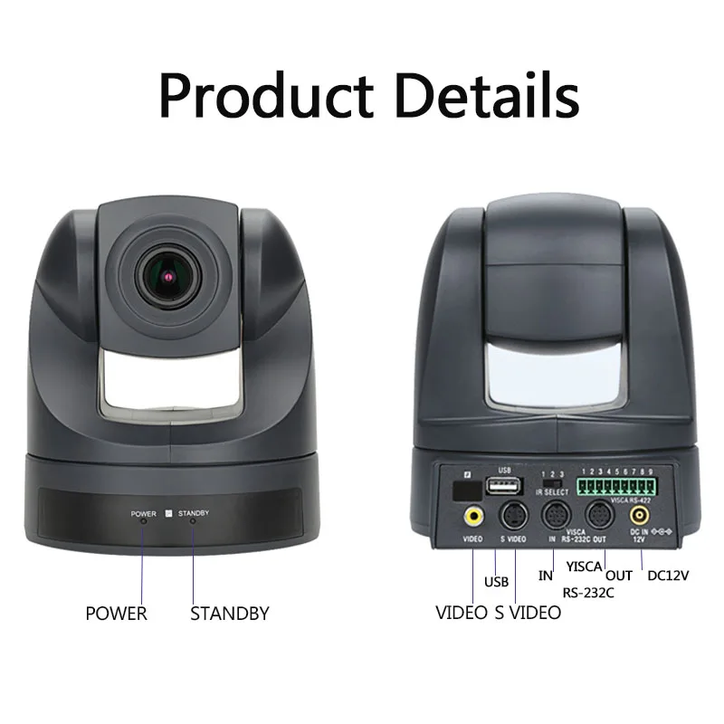 

Tenveo V65U 18X Zoom Webcam Video Conference Camera with 1/3" for SONY Exview HAD CCDII and USB AV S-Video Output for Recording