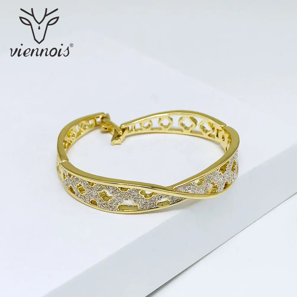 Viennois браслет и браслеты для женщин из розового золота/цвета золота блестящие матовые полые браслет трендовые Свадебные ювелирные изделия