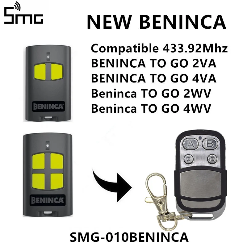 BENINCA пульт дистанционного управления гаражом прокатный код BENINCA TO. GO 2WV 4WV передатчик для открывания Гаражных дверей 433,92 МГц