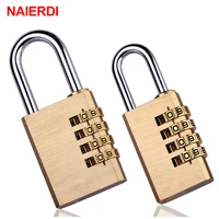 naierdi solid brass anti drill lock digital combination password lock travel luggage code padlock suitcase locks