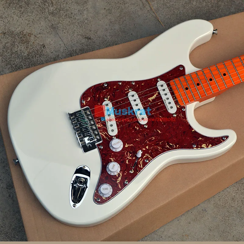 В наличии! Электрическая гитара белого цвета поддержка кленового грифа