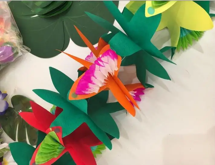 Новинка цветной тканевый цветок гирлянда баннер для вечеринки Luau летнее пляжное