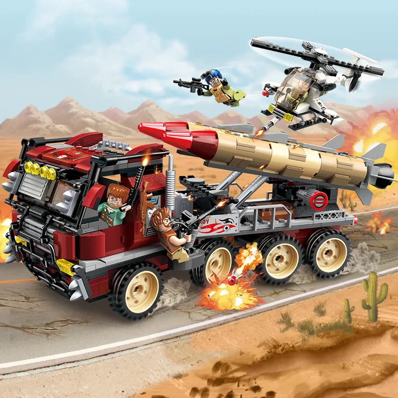 Гром Миссия мальчик собранные кирпичи совместимые Legoingly город Военный танк