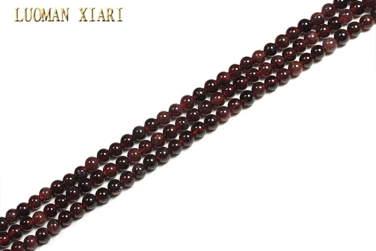 Garnet Натуральных 3 мм каменных бусин розы кварца кристалл тигровые глаза Агаты для самостоятельного изготовления ювелирных изделий браслет материал Strand 15'' - Цвет: Garnet