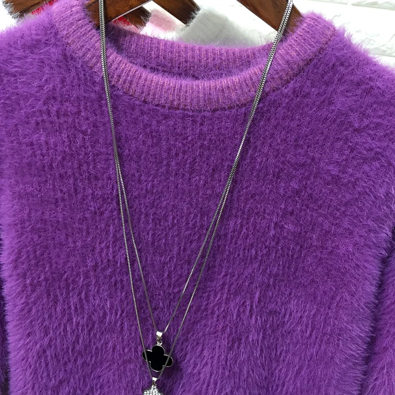 Super soft comfortable warm thickening Mohair Sweater Women 2020 autum winter top pull femme jumper Sweaters And Pullovers | Женская