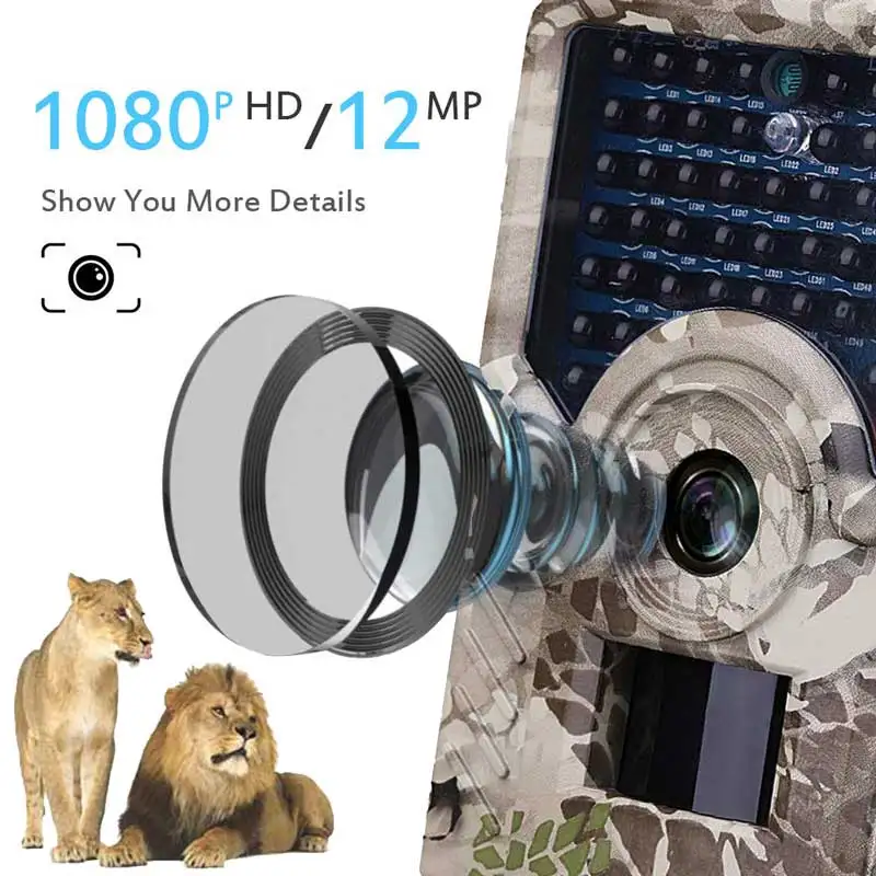 Новейшая HD 1080P охотничья камера 12MP 49pcs 940nm Инфракрасные светодиоды ночного