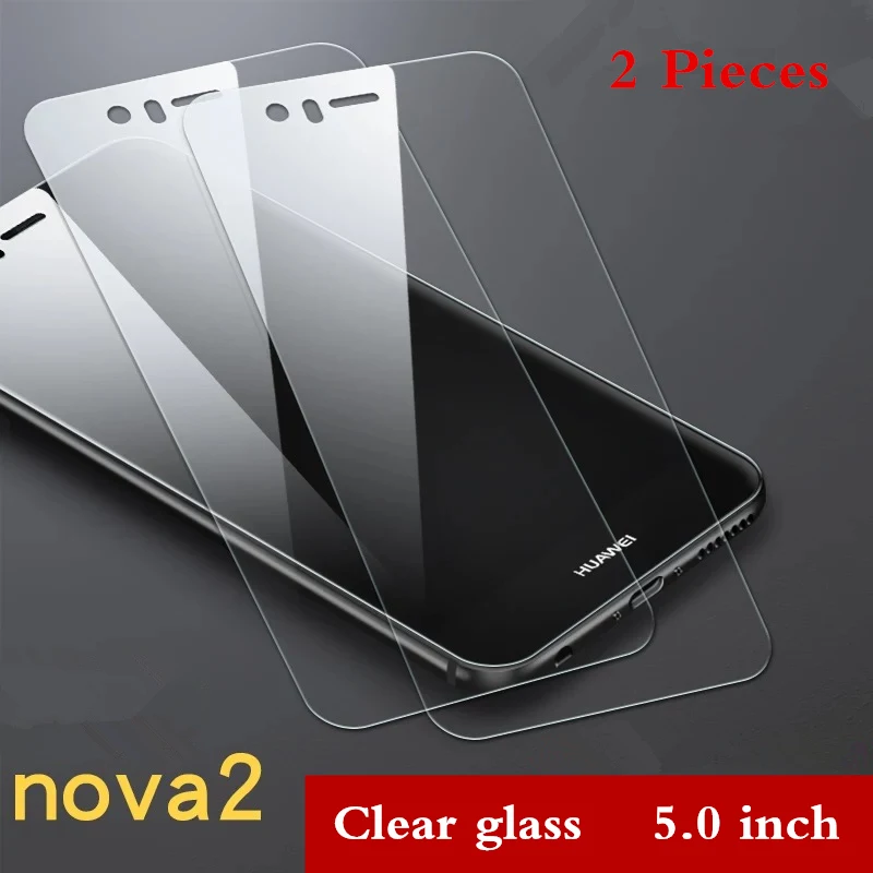 2 шт., закаленное стекло для huawei Nova 2 plus, полностью закаленное стекло, Защита экрана для huawei Nova, антибликовое стекло, защитная пленка - Цвет: Nova 2  Clear glass