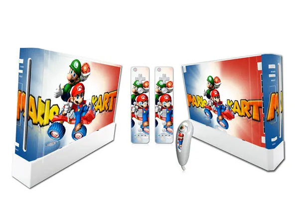 Mario для nintendo wii консоль виниловая кожа наклейка крышка с 2 шт контроллер наклейка для wii контроллер геймпад аксессуары - Цвет: 1