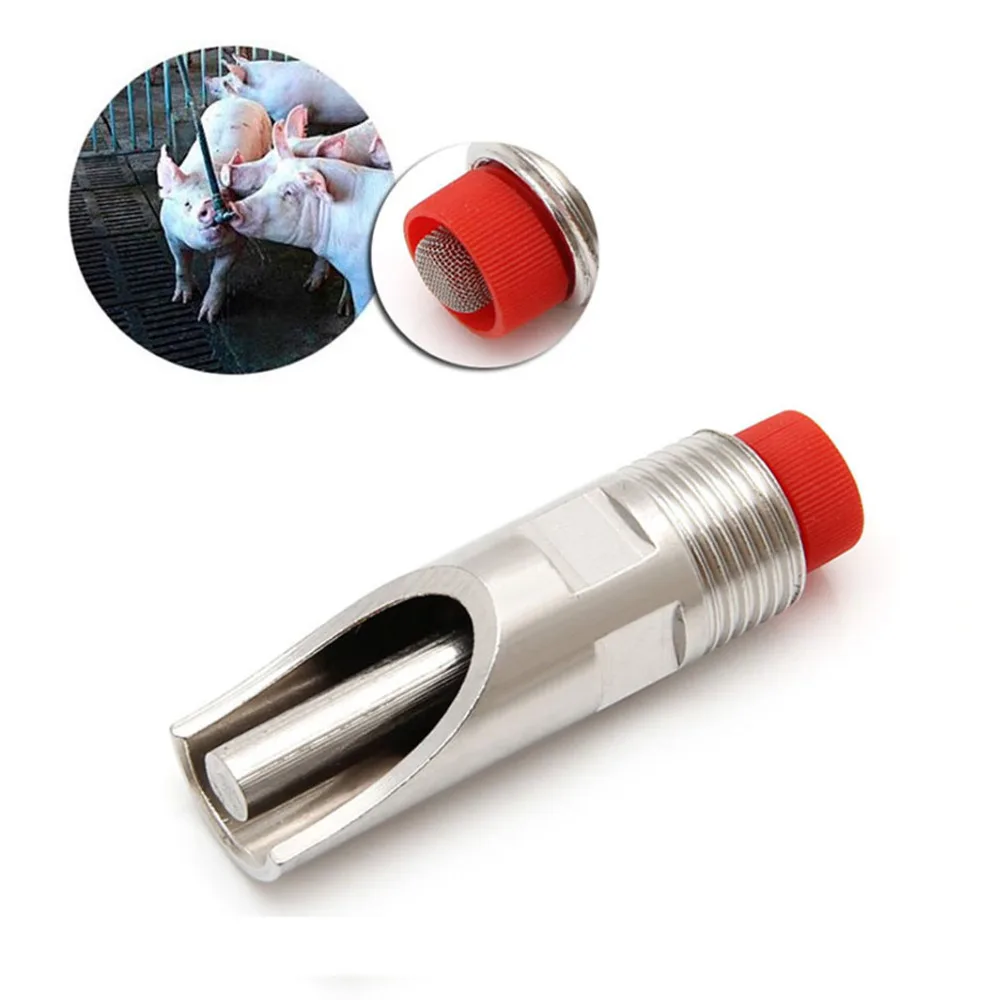 

Stainless Steel 3 Pcs Pig Nipple Drinker Waterer with 4/5-Inch Thread