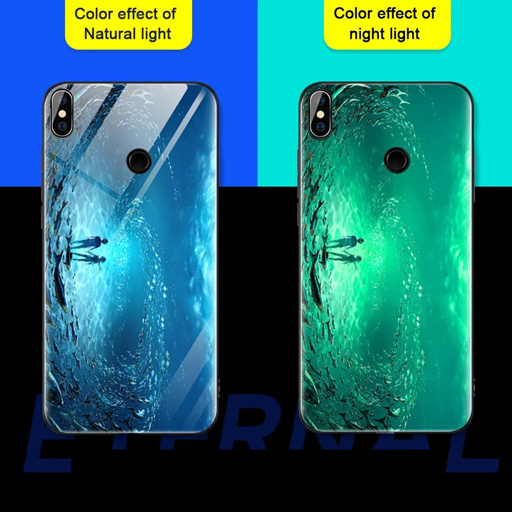 Lu mi nous Стекло чехол для телефона Xiaomi Redmi Note 5 Pro 4X5 плюс 6 Чехол люксовый Жесткий