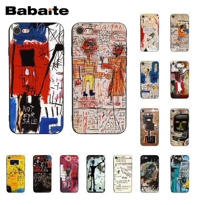 

Jean Michel Basquiat Art Graffiti Phone Case for iPhone 12 11 Pro 11Pro Max 8 7 6 6S Plus X XS MAX 5 5S SE XR 12mini