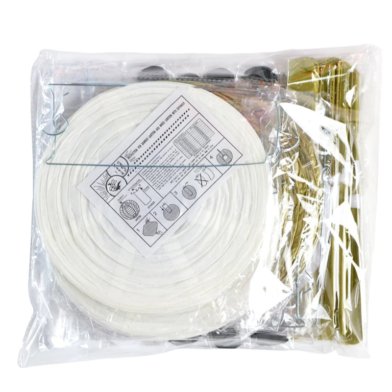 22шт./набор 8" (20см) Белые Золотые Китайские Бумажные Фонарики, Бумажные Помпоны, Цветочные Мячи, Гирлянда из Нитей, вышивка для свадебного декора.