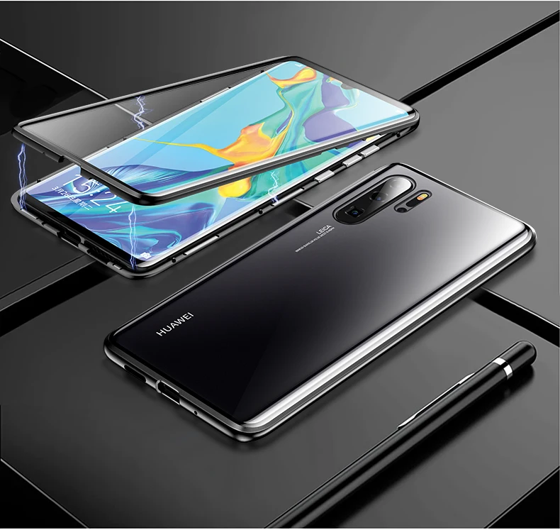 Huawei P30 pro case Magnetic Adsorption Metal Case for huawei P20 lite P20pro mate20 frame transparent protective |
