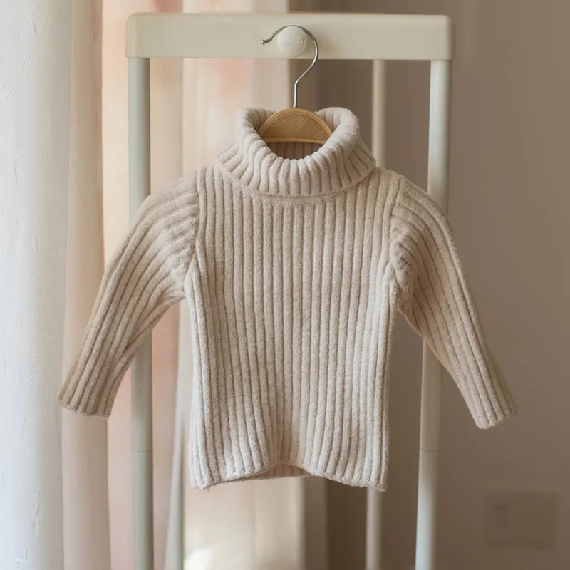 Winter Baby Girls Solid Long Sleeve Turtleneck Knitwear Thicken Sweaters Children Kids Knitted Clothes ropa de ninas | Детская одежда и