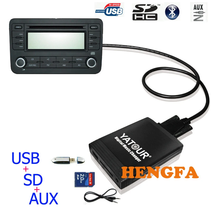 Yatour Автомобильный цифровой музыки чейнджер USB MP3 AUX адаптер для Benz 10-контактный 1994-1998 W140 W202 W210 YT-M06