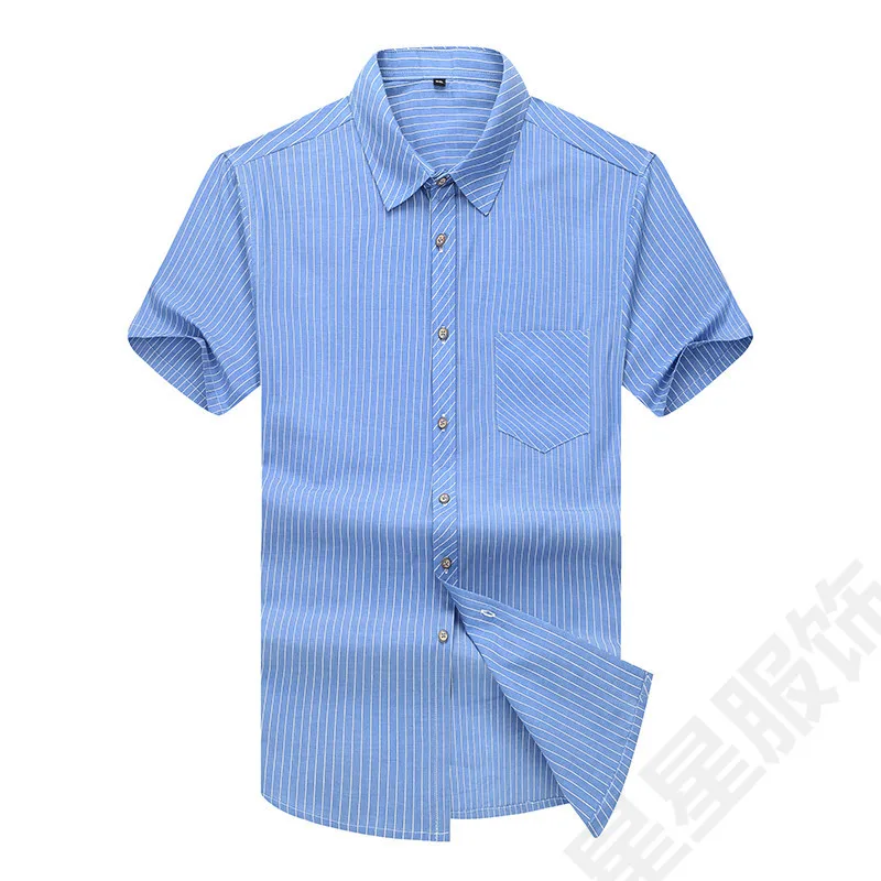 Мужские полосатые рубашки 8XL 6XL новые мужские с коротким рукавом классические