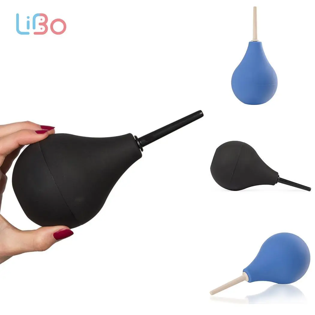 LI BO Silicone Anal Vaginal Cleaner sex toys Syringe Douche &amp Vagina Rectal Enema Colon Irrigation Clean |