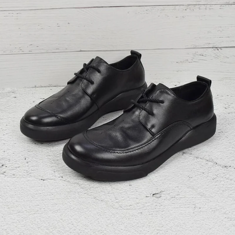 BAIGOBENDI US 5-11 Hot Sale Mens Soft Genuine Leather Shoes Business Man Casual Round Toe Oxfords Office Leisure | Обувь