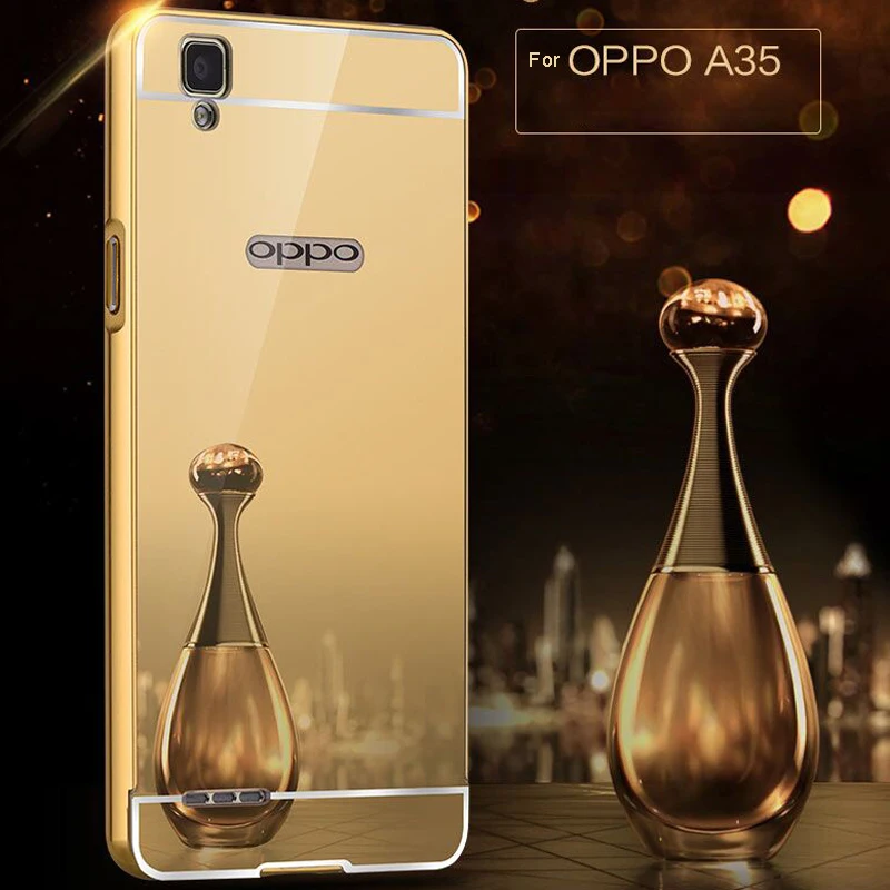 Для OPPO A35 Роскошный ультра тонкий алюминиевый металлический каркас + акриловый PC