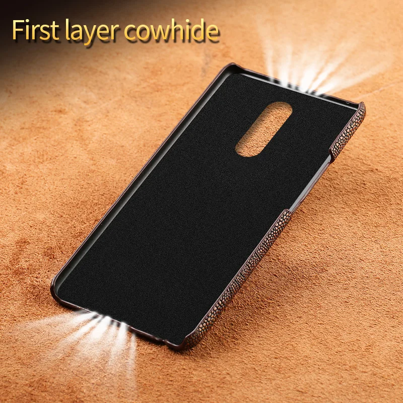 Genuine Leather Phone Case For Oneplus 7 Pro 9 Ostrich Leg grain Shell One plus 7T 6 6T 5 5T 3 3T X Luxury cover | Мобильные