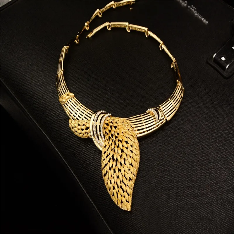 Модное колье золотистого цвета BAUS арабский нигерийский Свадебный комплект