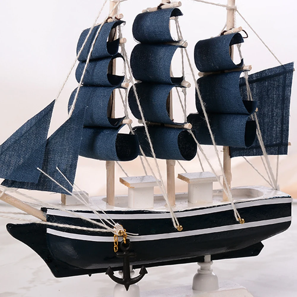 Sailboat Model Lifelike Sailing Ship Wood Crafts Tabletop Ornament Corsair Decoration Navy | Дом и сад