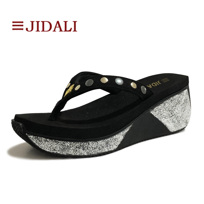 JIDALI/модная повседневная женская обувь на высоком каблуке из ЭВА легкая танкетке