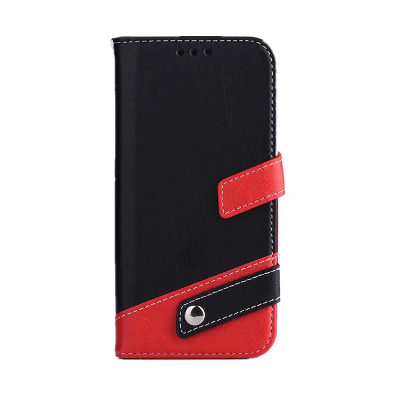 Black Red Чехол для телефона чехол для Samsung Galaxy A3 A5 J3 J5 J7 S6 S7 S6Edge S7Edge край S8Plus S9Plus с из искусственной кожи чехол-портмоне с откидной крышкой - Цвет: Black Red