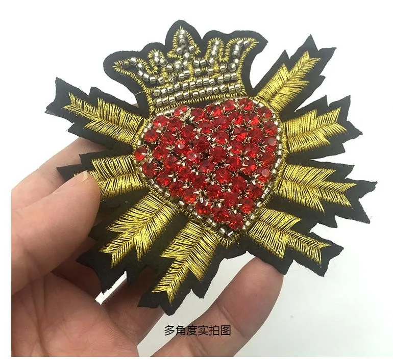 9 5 см Новинка Корона сердце из бисера патчи для модная футболка свитер украшение