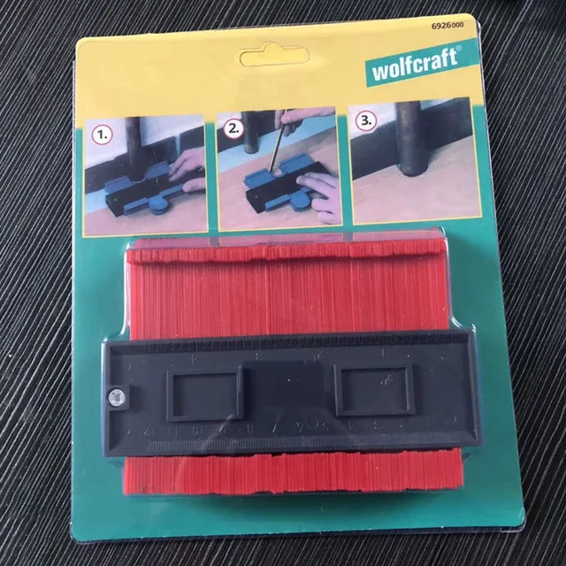 Red Retail Box 5 дюймов контурный профиль линейка Калибровочная плитка ламинат кромка формирующая деревянная измерительная линейка контурный манометр Дубликатор творческие подарки - Цвет: Red Retail Box