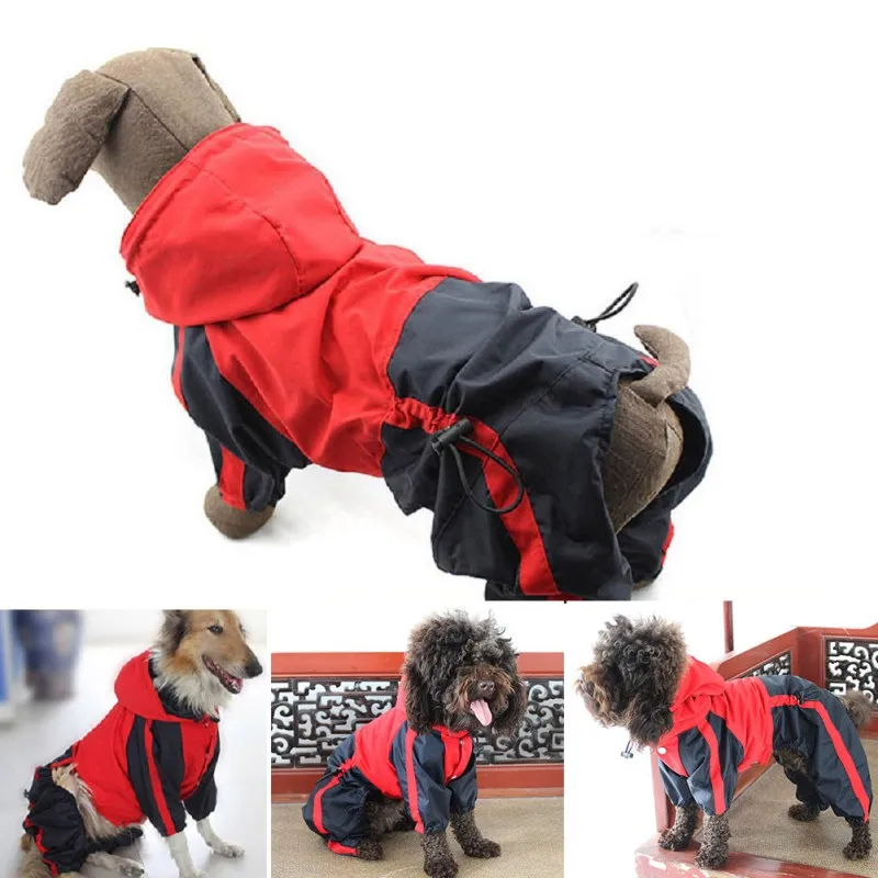 Spring Summer Dog Raincoat Waterproof Clothes Outdoor Rain Coat Jacket Coat 4 Legs Safe Snow Raincoats For Medium Large Dogs