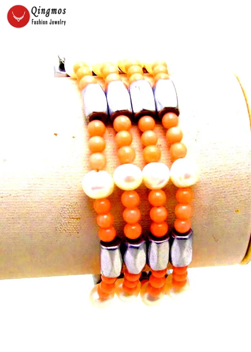 Женский браслет из натурального кораллового гематита 29 дюймов 6070|Плетеные