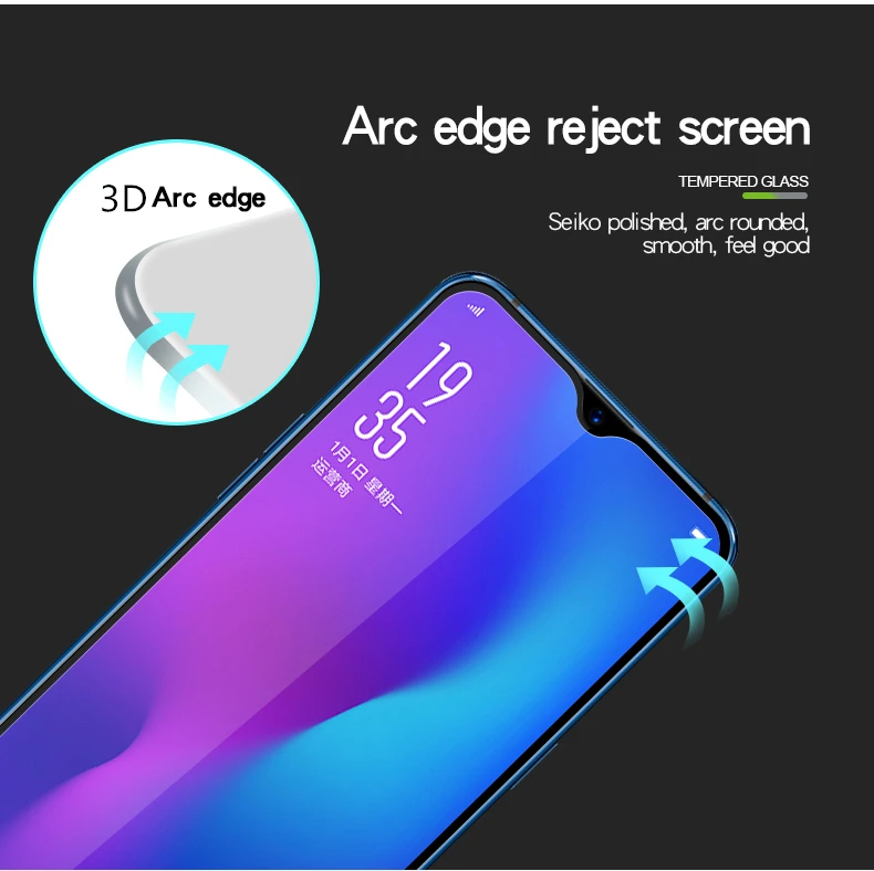 1 шт. закаленное стекло для OPPO F9 защита экрана Pro Полное покрытие CPH1823 CPH1828 3D пленка