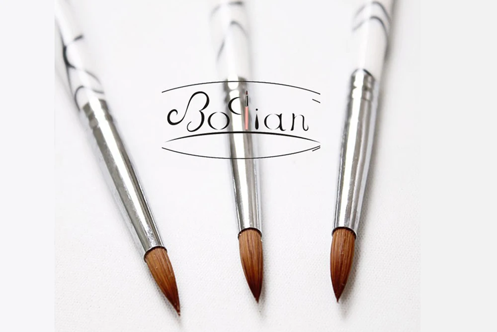 Прямая Заводская поставка 100% колонка соболиная акриловая кисть для ногтей 1 шт. №