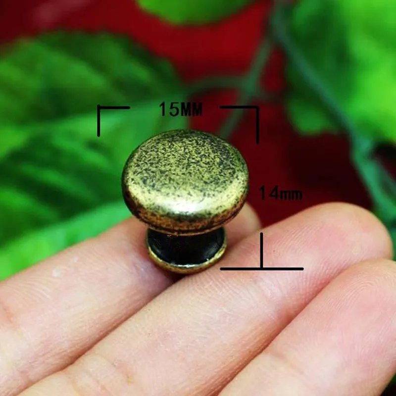 bronze 15mm Бронзовая современная ручка гриб ручки из сплава и мини ручки дверная ручка шкаф ящик кухонная ручка мебель, 10 шт - Цвет: bronze 15mm