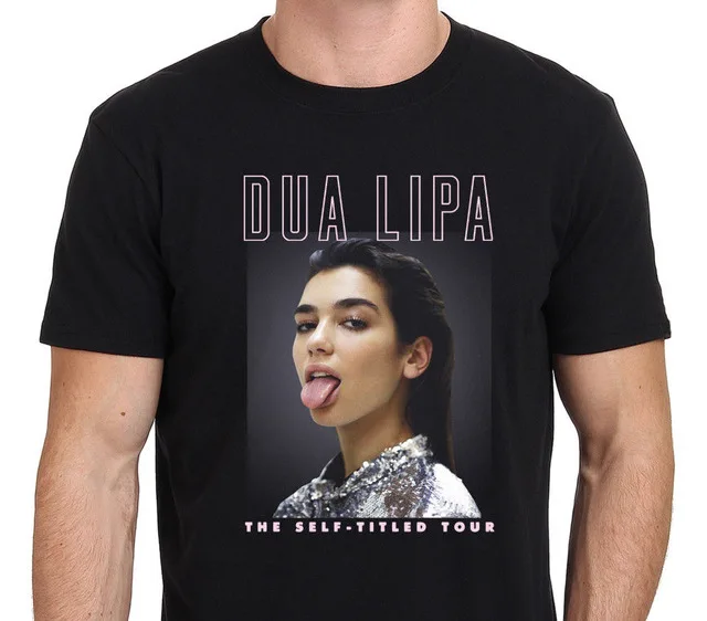 Dua Lipa футболка с надписью Тур 2018 Мужская удобная в стиле хип-хоп футболки из 100%