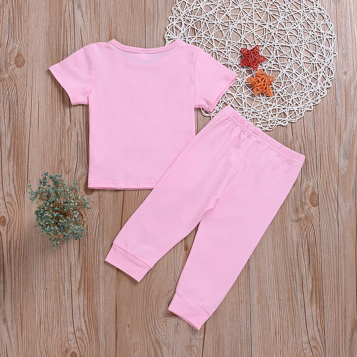 Kids Baby Girl Boy Cartoon Letter Rabbit Print T Shirt Pant Outfits Toddler Summer Clothes 2pcs set |