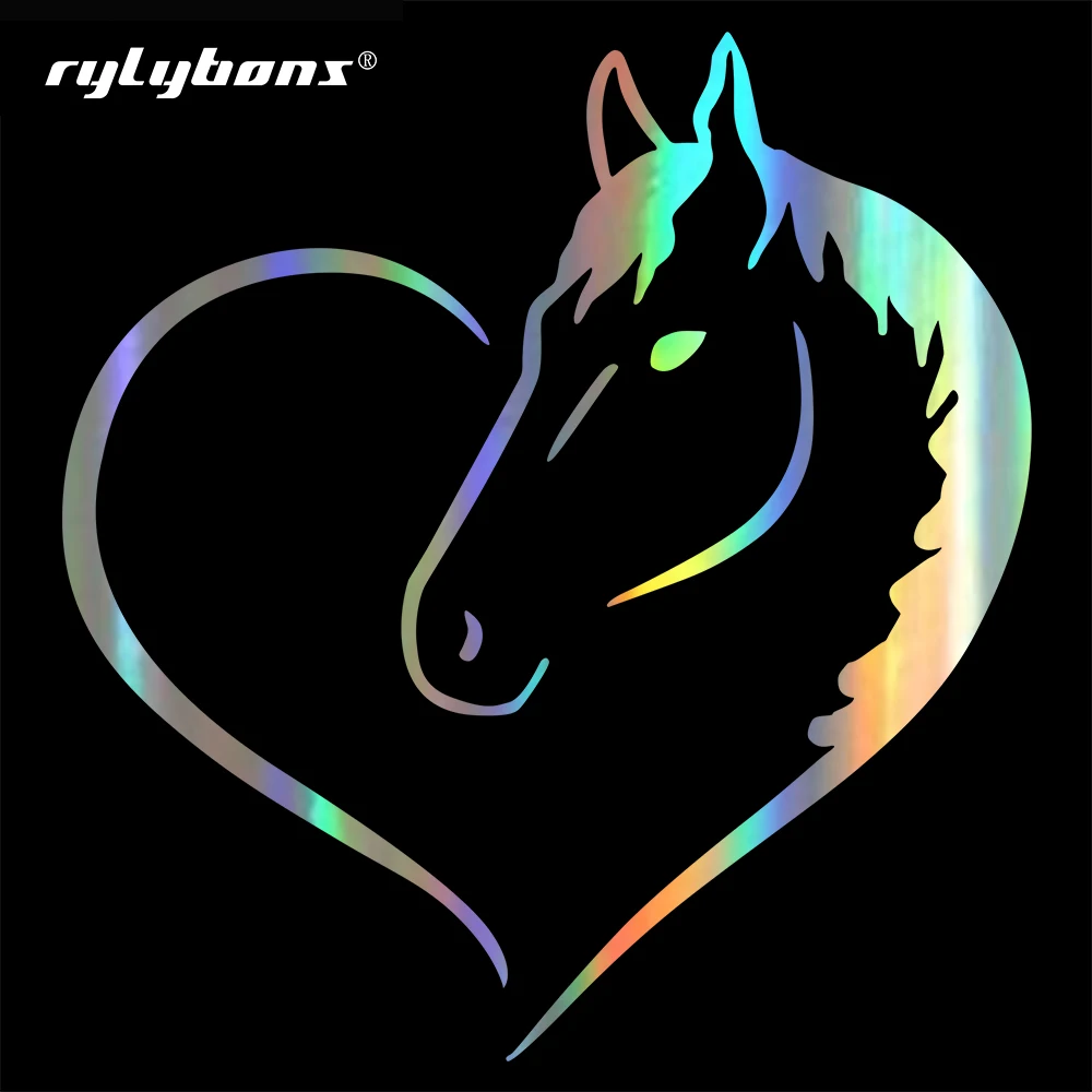 Rylybons Новый автомобиль Стайлинг 15 см * 16 любовь лошадь сердце виниловые наклейки
