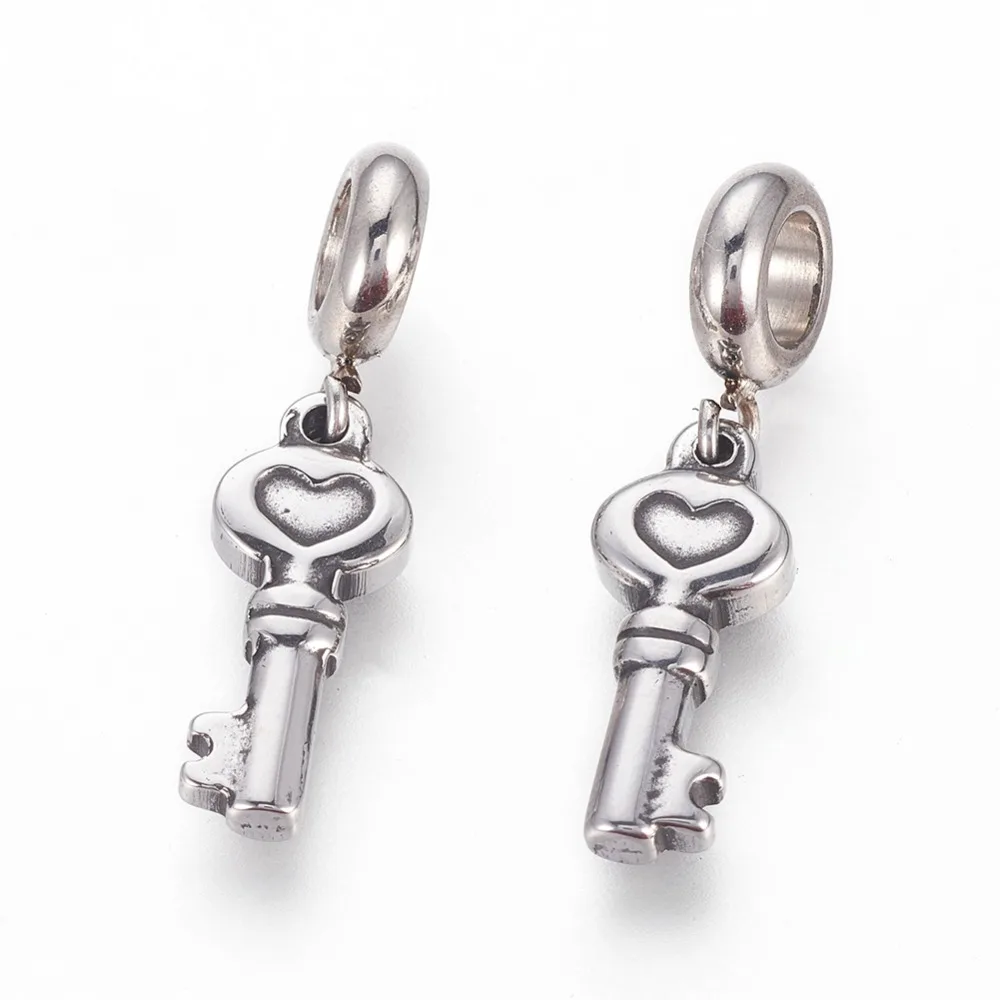 Европейские Висячие бусины из нержавеющей стали 304 отверстие для подвесок с