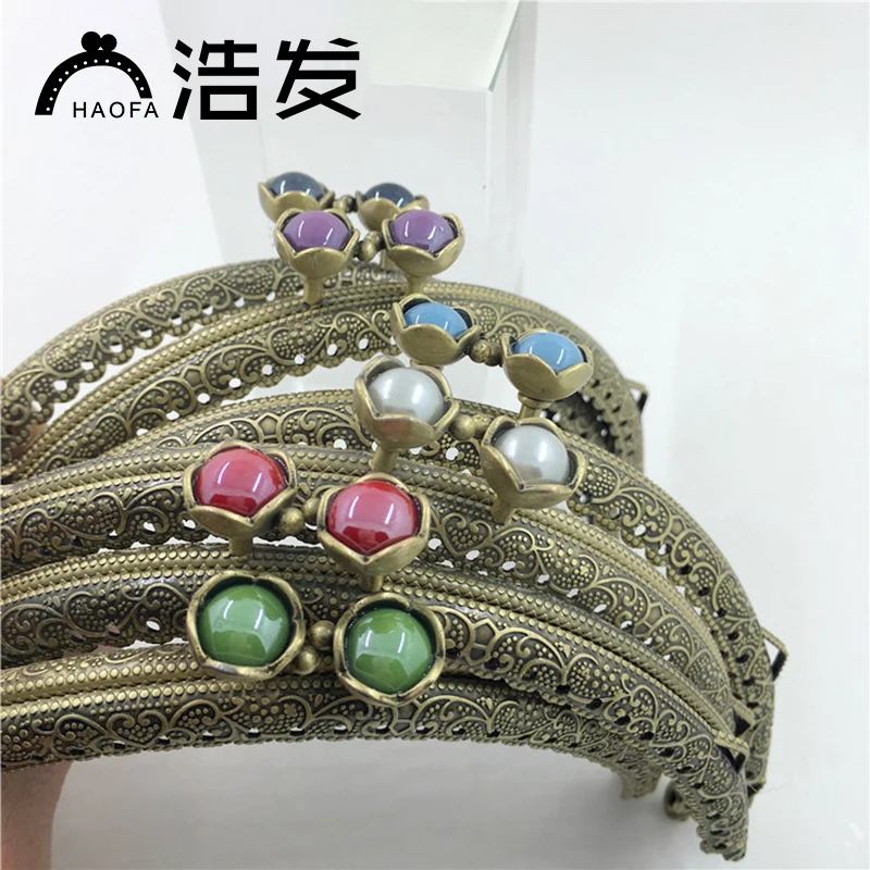 mixture colour HAOFA 12,5 см аксессуары для сумки с дуговым узором, кошелек для монет, квадратная рамка, античная бронза, клатч с застежкой, рамка для монет, кошелек с рамкой - Цвет: mixture colour